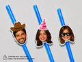 Personalized Face Straw Toppers, Custom Photo Party Decor, Funny Face Straw Decorations, Birthday Party Favors, Custom Face Cutouts