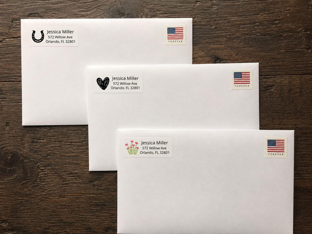Personalized Return Address Labels, Custom Address Stickers, Mailing Labels for Envelopes, Custom Name Address Labels, 27 Stickers