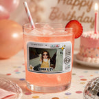 Personalized Retro Birthday Stickers, Custom Photo Birthday Stickers, Birthday Cup Stickers, Party Favor Stickers