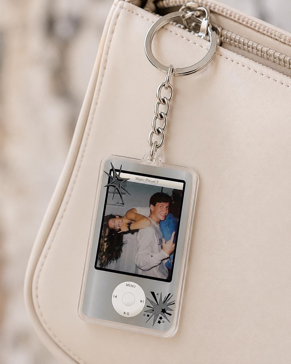 Personalized Photo Keychain, Custom Acrylic Keychain, Y2K Retro Keychain, Custom Photo Gift, iPod Style Keychain, Paint Style Keychain