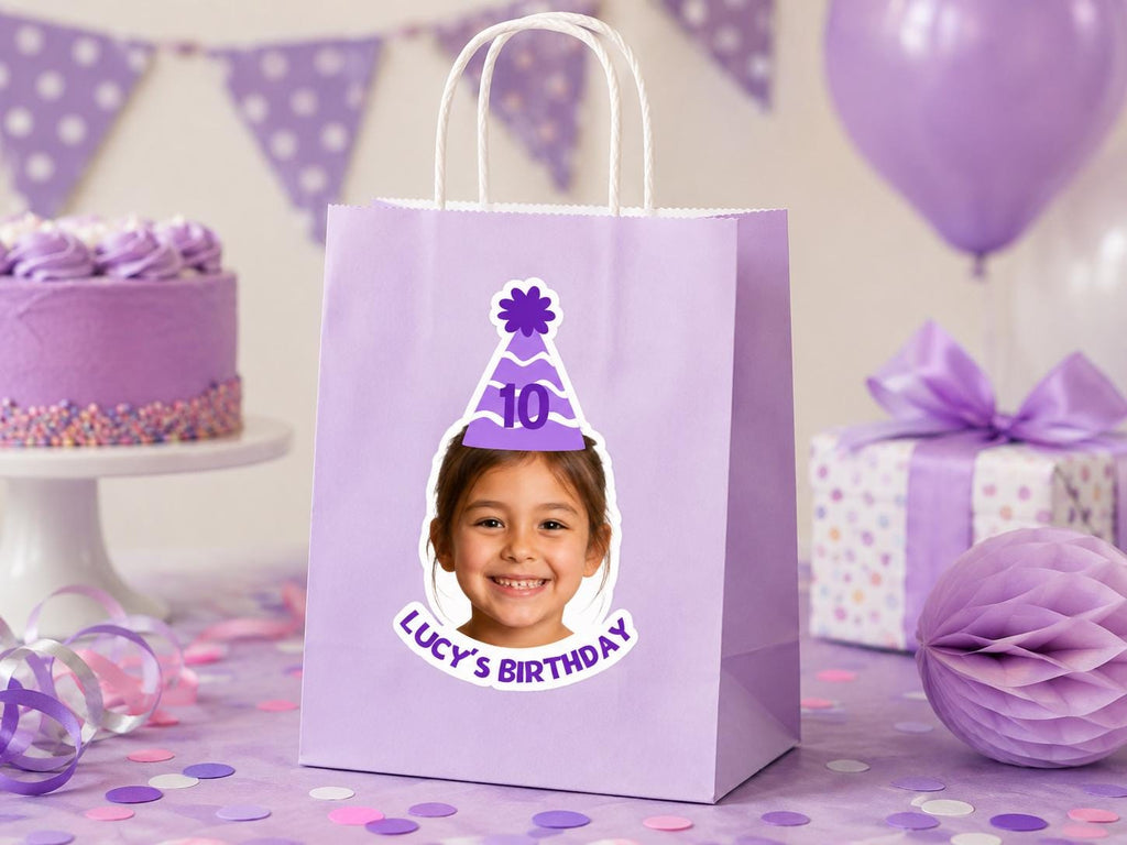 Personalized Birthday Face Stickers, Custom Photo Stickers, Kids Birthday Party Stickers, Custom Face Decals, Party Favor Stickers