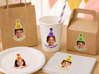 Personalized Birthday Face Stickers, Custom Photo Stickers, Kids Birthday Party Stickers, Custom Face Decals, Party Favor Stickers