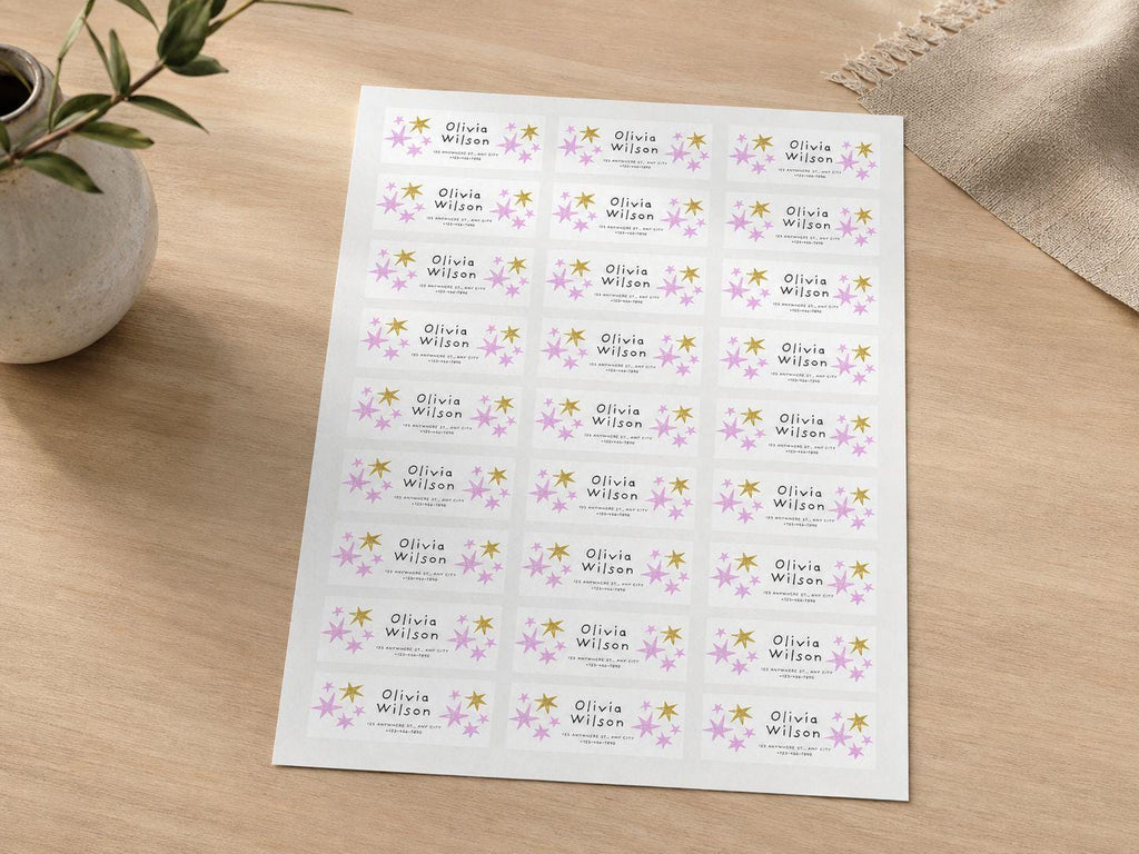 Personalized Return Address Labels, Custom Floral Address Stickers, Envelope Labels, Wedding & Thank You Mail, 27 Per Sheet