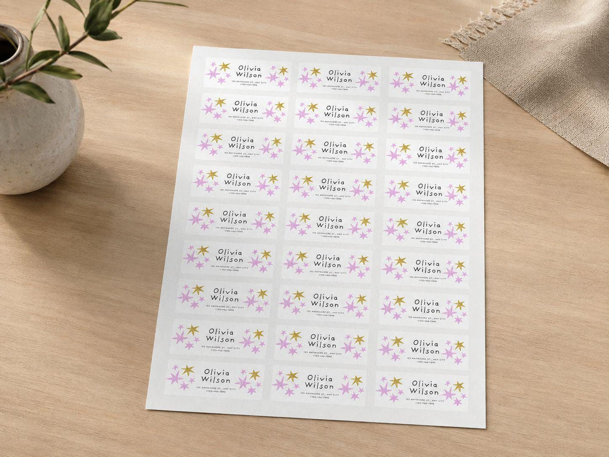 Personalized Return Address Labels, Custom Floral Address Stickers, Envelope Labels, Wedding & Thank You Mail, 27 Per Sheet