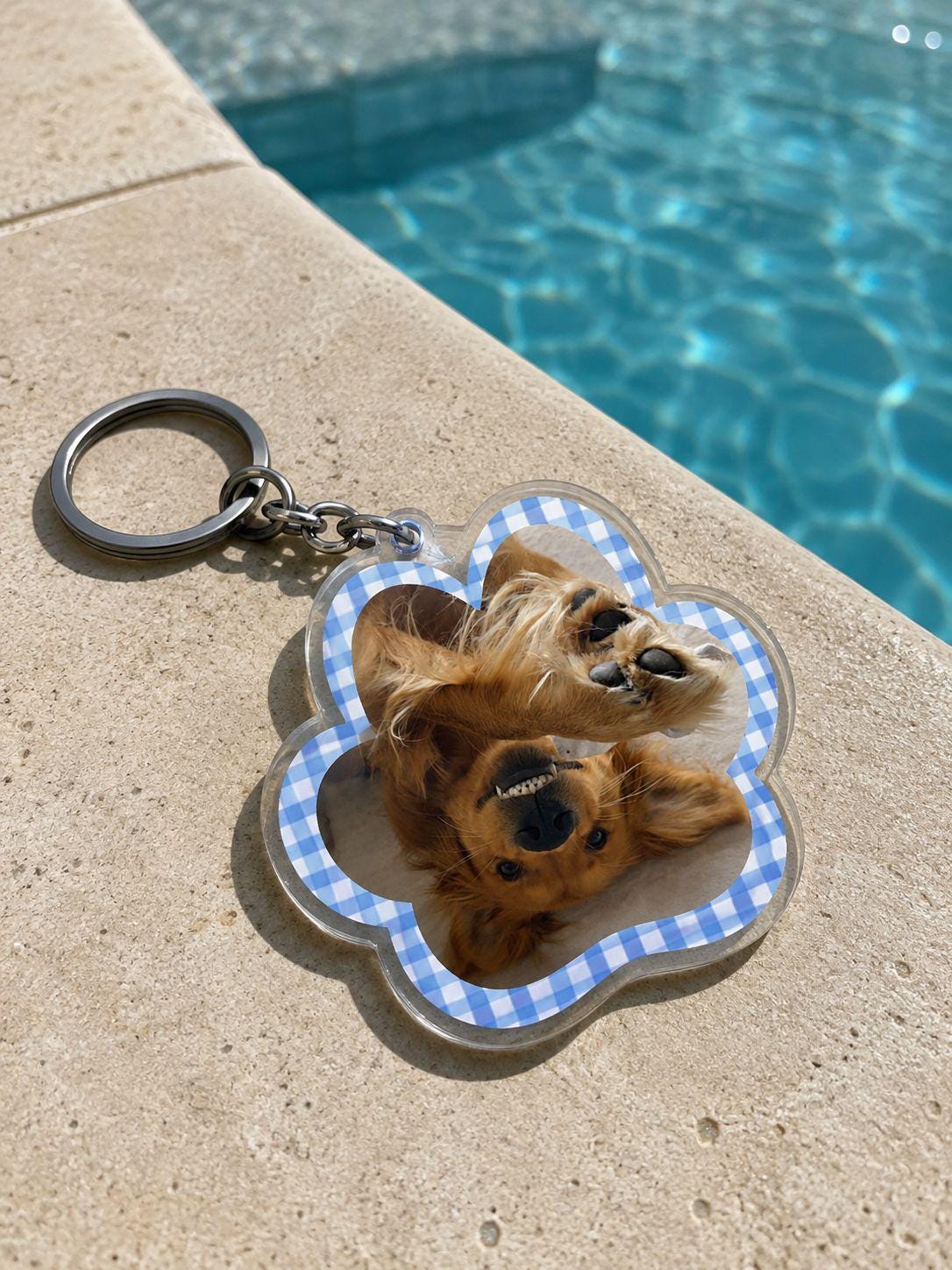 Custom Pet Photo Keychain, Personalized Acrylic Paw Keychain, Dog Mom Gift, Pet Memorial Gift, Photo Keychain, 2 or 3 Inch