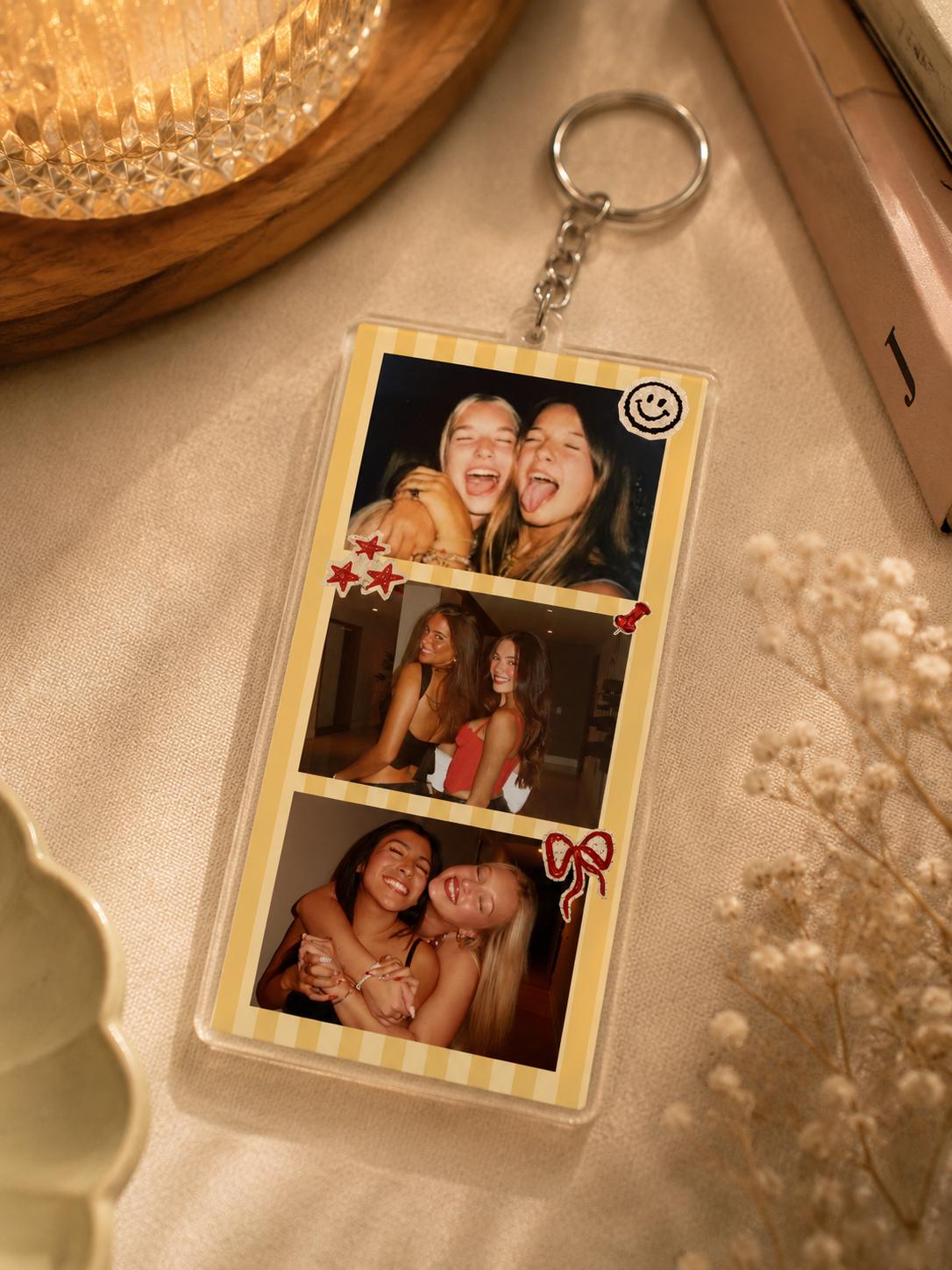 Personalized Photo Keychain, Custom Picture Keychain, 3 Photo Acrylic Keychain, Couple Gift, Best Friend Gift, Custom Photo Gift