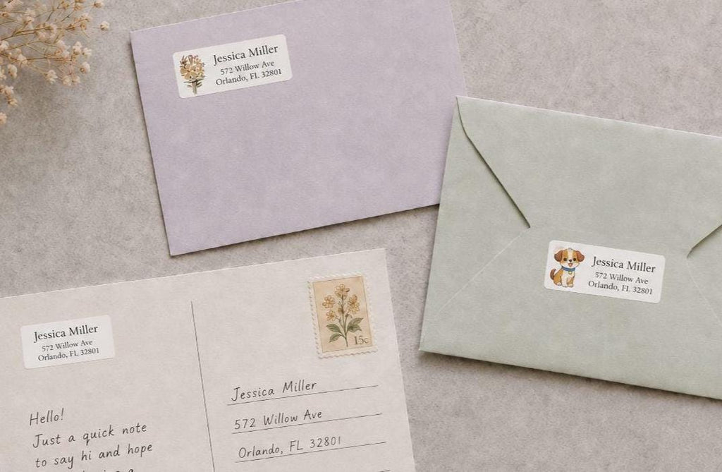 Personalized Return Address Labels, Custom Address Stickers, Mailing Labels for Envelopes, Custom Name Address Labels, 27 Stickers