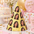 Personalized Glitter Photo Party Hats, Custom Face Birthday Hat, Funny Birthday Party Hat, Custom Photo Party Decor, Birthday Favor