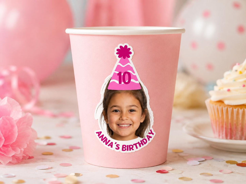 Personalized Birthday Face Stickers, Custom Photo Stickers, Kids Birthday Party Stickers, Custom Face Decals, Party Favor Stickers
