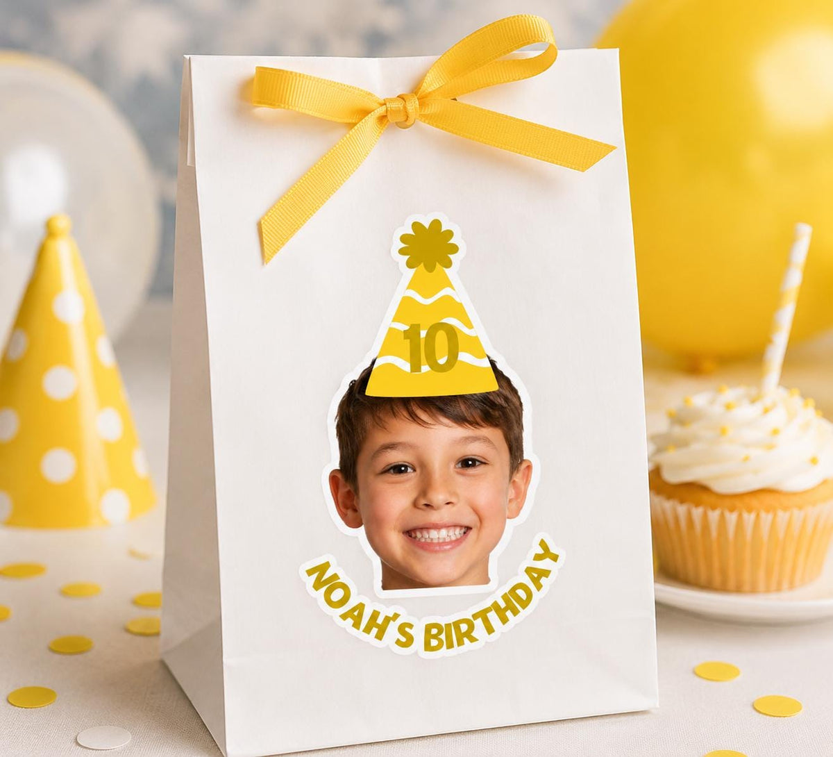 Personalized Birthday Face Stickers, Custom Photo Stickers, Kids Birthday Party Stickers, Custom Face Decals, Party Favor Stickers