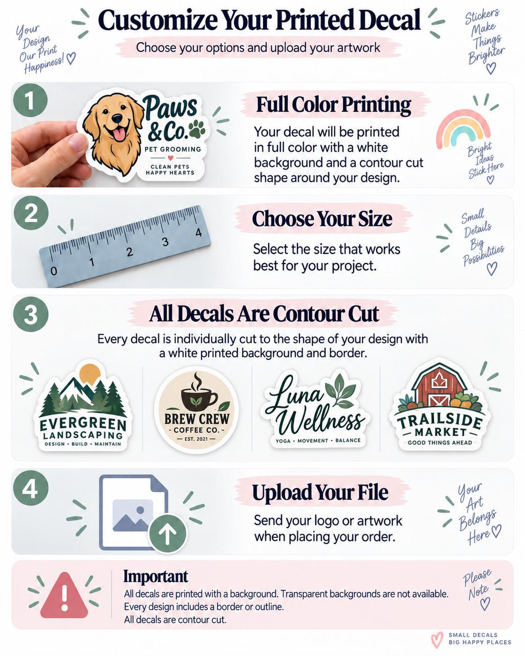 Custom Printed Business Logo Decal, Contour Cut Vinyl Sticker, Car Window Door Truck Storefront Decal, Full Color Custom Logo