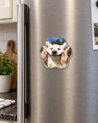 Custom Pet Photo Magnet, Personalized Dog Magnet, Paw Shaped Fridge Magnet, Custom Pet Picture Gift, Dog Mom Gift, Pet Memorial Gift