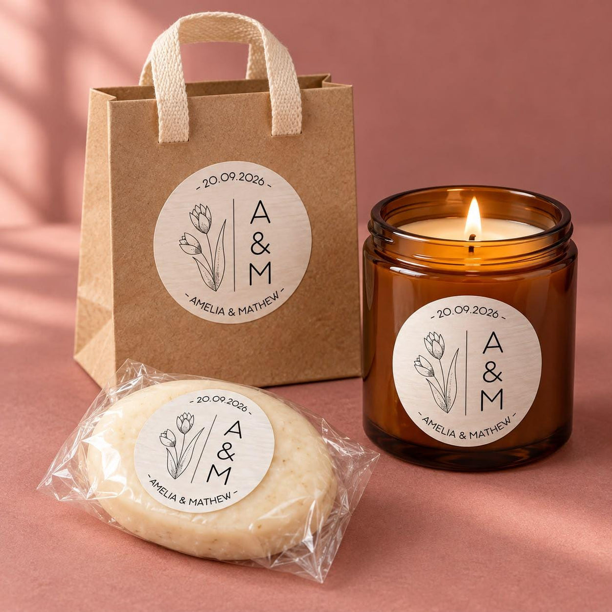Personalized Wedding Stickers, Custom Wedding Favor Labels, Round Wedding Stickers, Initials & Date Favor Seals, 2 3 4 5 Inch