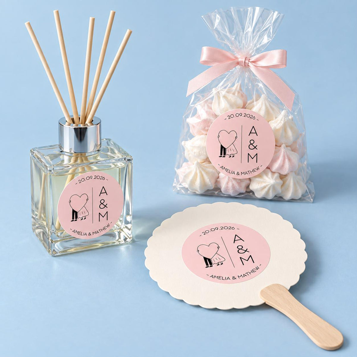 Personalized Wedding Stickers, Custom Wedding Favor Labels, Round Wedding Stickers, Initials & Date Favor Seals, 2 3 4 5 Inch