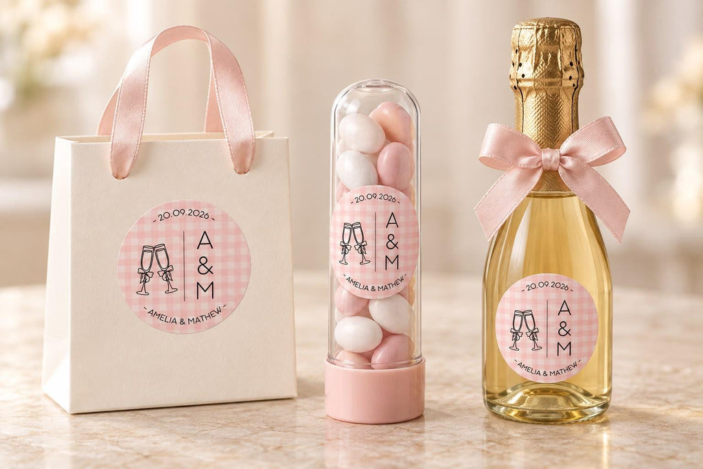 Personalized Wedding Stickers, Custom Wedding Favor Labels, Round Wedding Stickers, Initials & Date Favor Seals, 2 3 4 5 Inch
