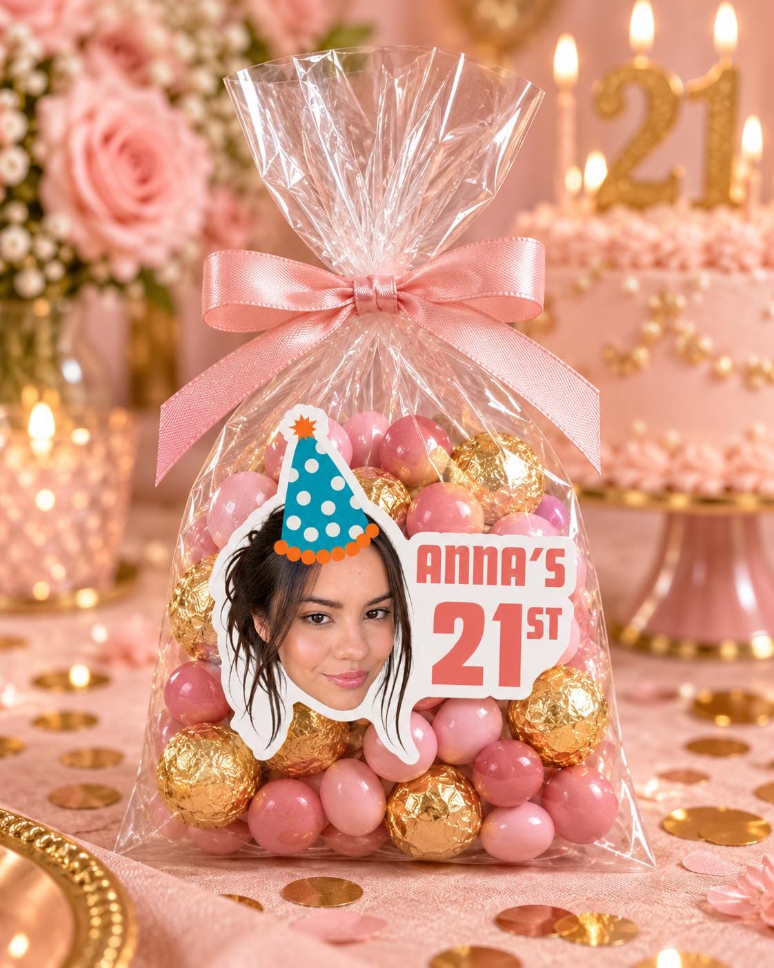 Custom Face Birthday Stickers, Personalized Photo Stickers, Birthday Party Favor Labels, Custom Age & Name Stickers, Die Cut Face Stickers