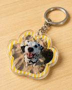 Custom Pet Photo Keychain, Personalized Acrylic Paw Keychain, Dog Mom Gift, Pet Memorial Gift, Photo Keychain, 2 or 3 Inch