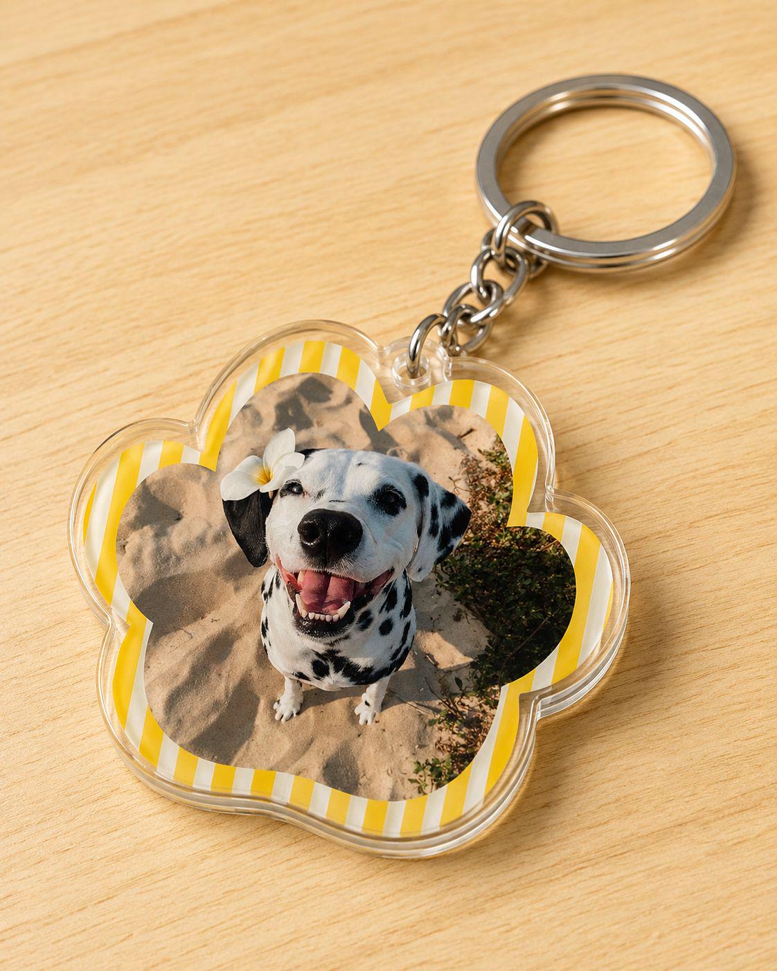 Custom Pet Photo Keychain, Personalized Acrylic Paw Keychain, Dog Mom Gift, Pet Memorial Gift, Photo Keychain, 2 or 3 Inch