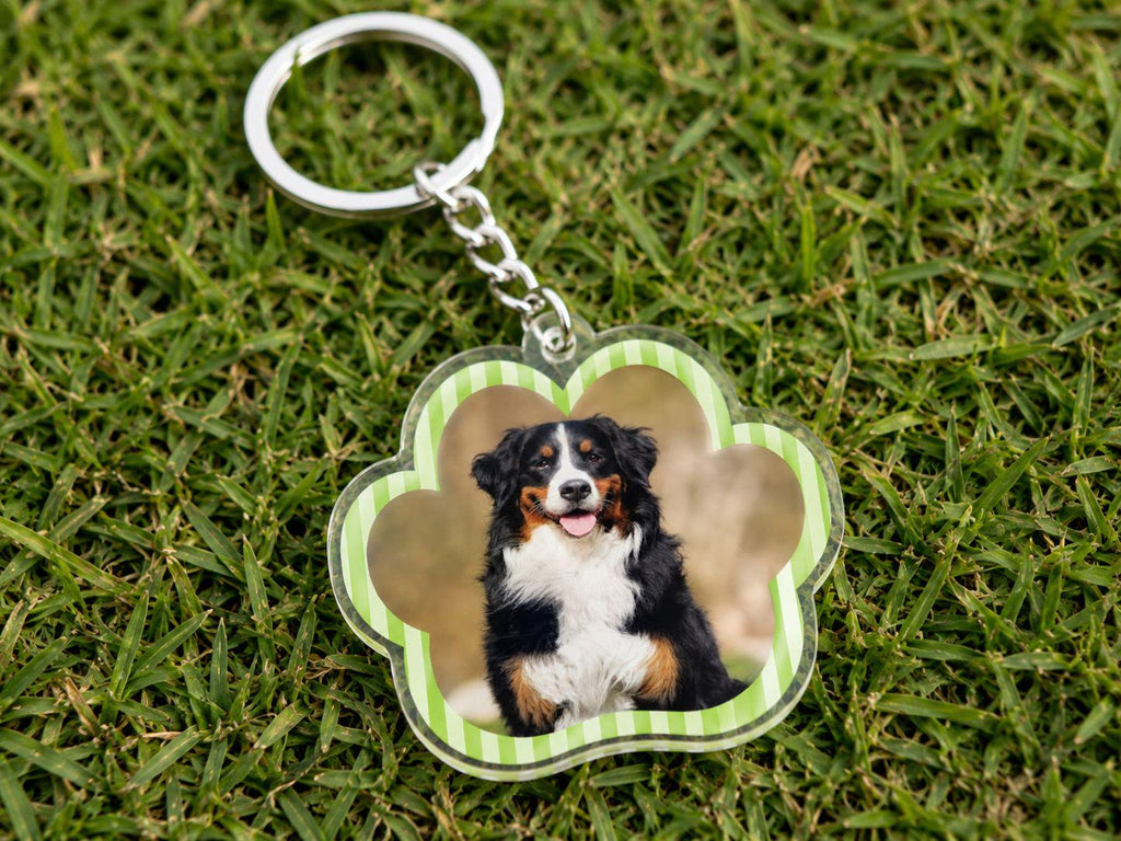 Custom Pet Photo Keychain, Personalized Acrylic Paw Keychain, Dog Mom Gift, Pet Memorial Gift, Photo Keychain, 2 or 3 Inch