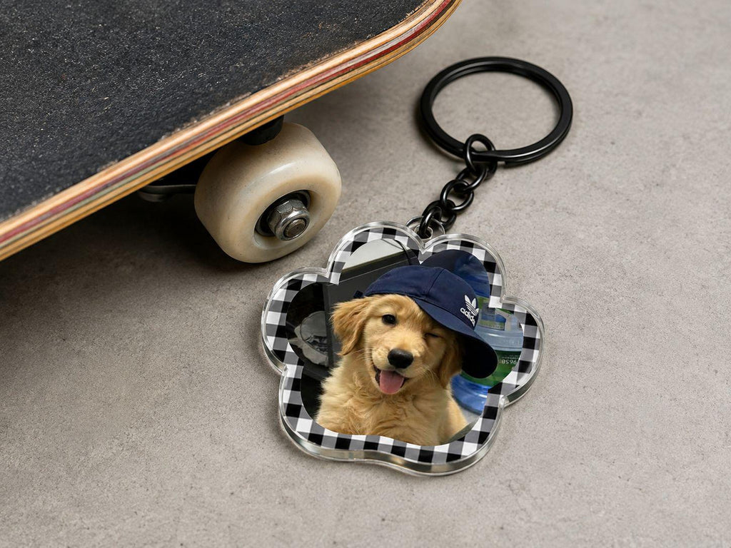 Custom Pet Photo Keychain, Personalized Acrylic Paw Keychain, Dog Mom Gift, Pet Memorial Gift, Photo Keychain, 2 or 3 Inch