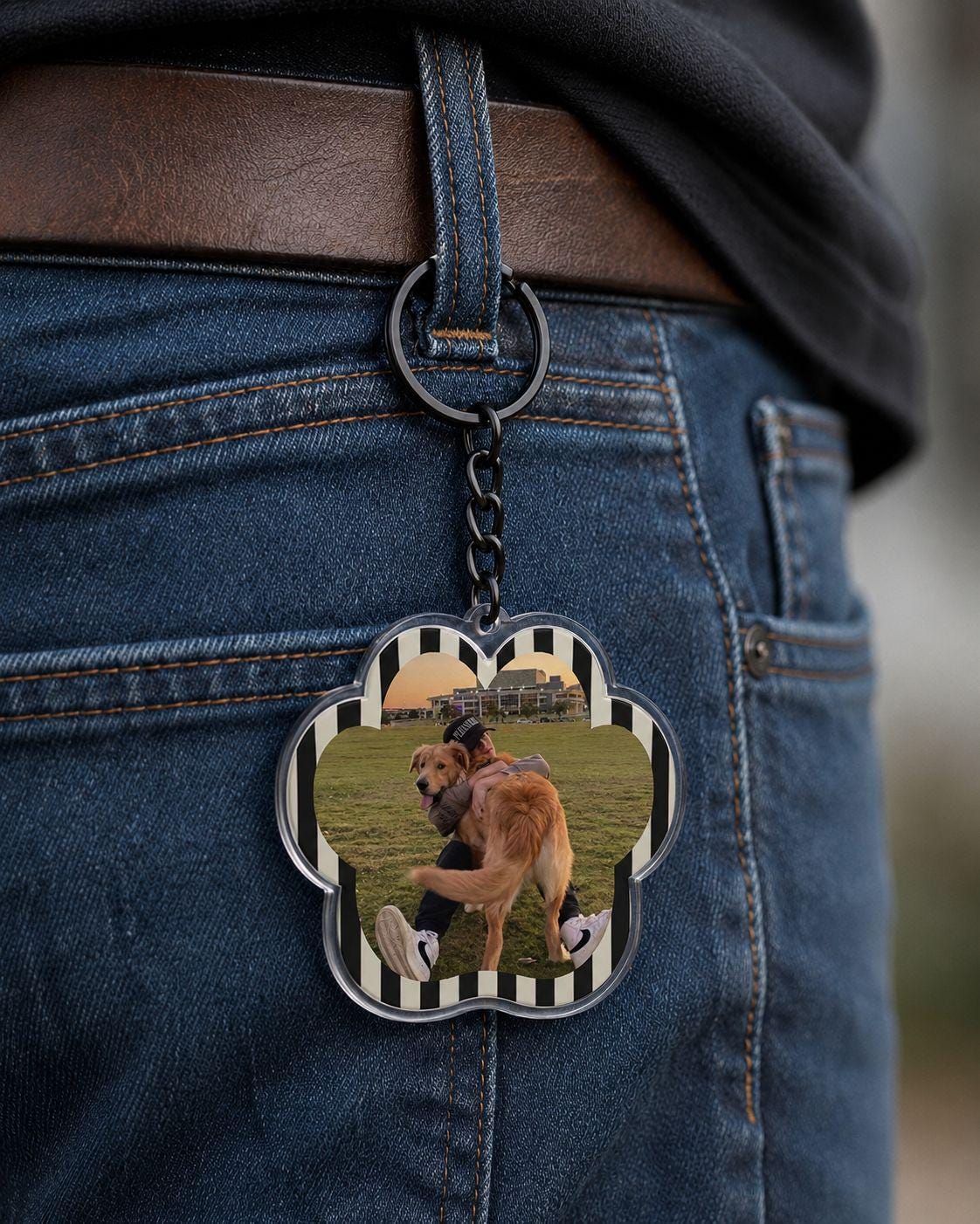 Custom Pet Photo Keychain, Personalized Acrylic Paw Keychain, Dog Mom Gift, Pet Memorial Gift, Photo Keychain, 2 or 3 Inch