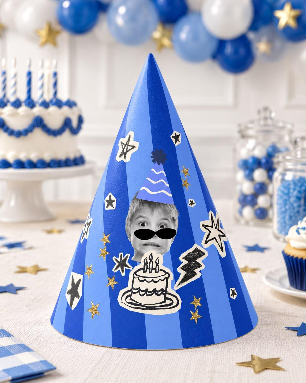 Personalized Photo Birthday Party Hat, Custom Face Cone Hat, Funny Birthday Hat, Custom Photo Party Favor, Birthday Party Decor