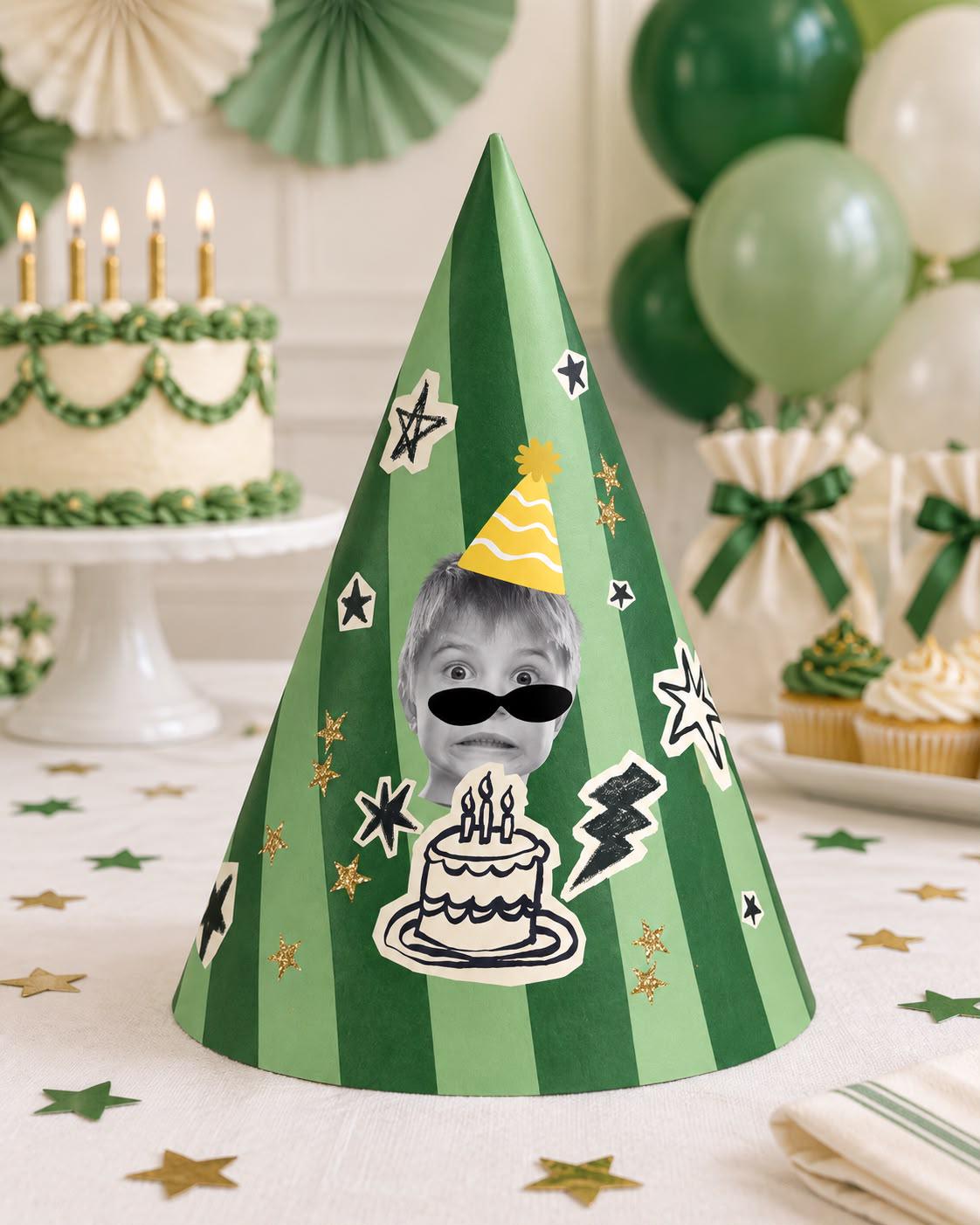 Personalized Photo Birthday Party Hat, Custom Face Cone Hat, Funny Birthday Hat, Custom Photo Party Favor, Birthday Party Decor