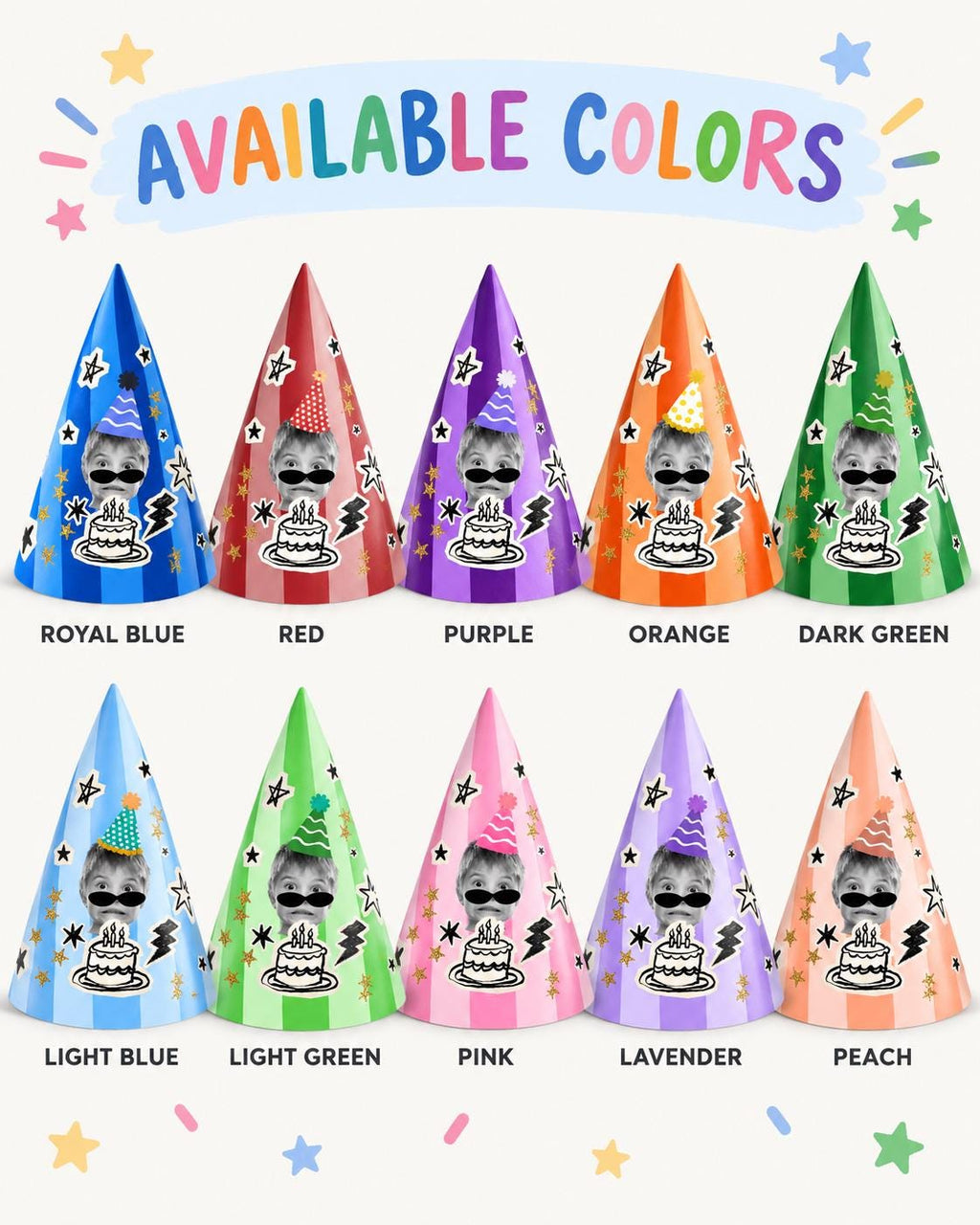 Personalized Photo Birthday Party Hat, Custom Face Cone Hat, Funny Birthday Hat, Custom Photo Party Favor, Birthday Party Decor