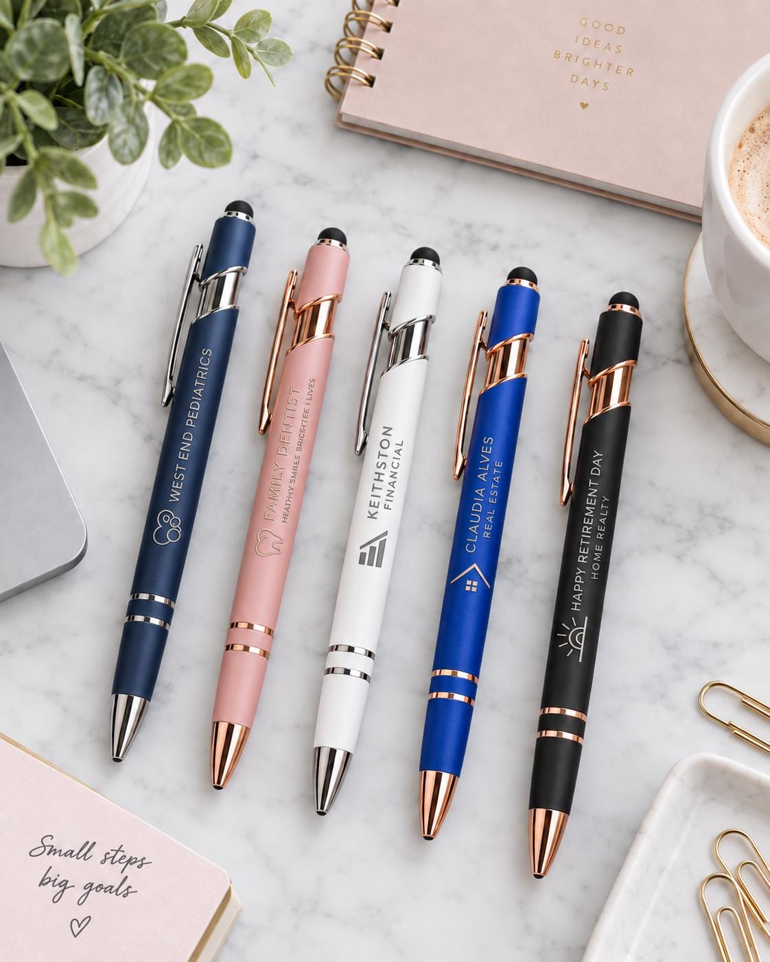 Personalized Laser Engraved Stylus Pens, Custom Logo Pens, Business Promotional Pens, Bulk Branded Company Pens, Client Gifts