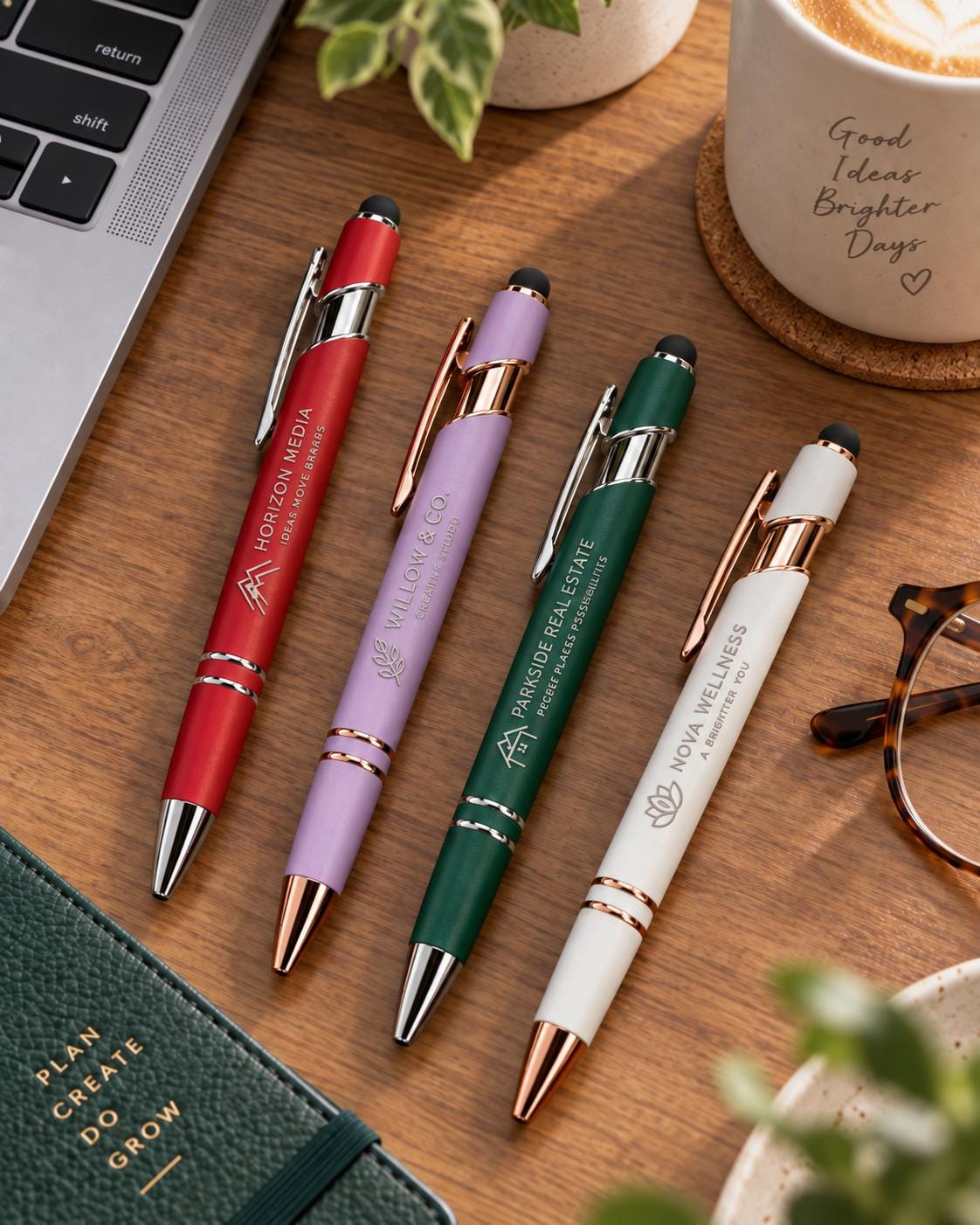 Personalized Laser Engraved Stylus Pens, Custom Logo Pens, Business Promotional Pens, Bulk Branded Company Pens, Client Gifts