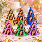 Personalized Glitter Photo Party Hats, Custom Face Birthday Hat, Funny Birthday Party Hat, Custom Photo Party Decor, Birthday Favor