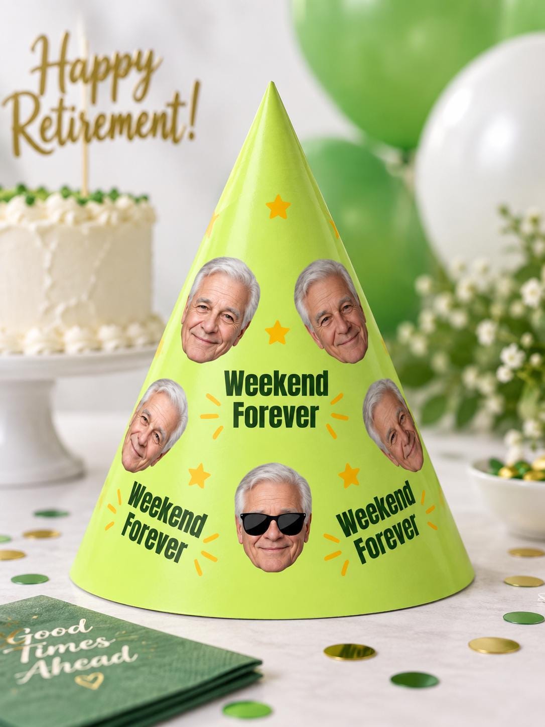 Personalized Photo Birthday Party Hats, Custom Face Party Hat, Age and Name Birthday Hat, Kids & Adult Party Hats, Custom Birthday Decor