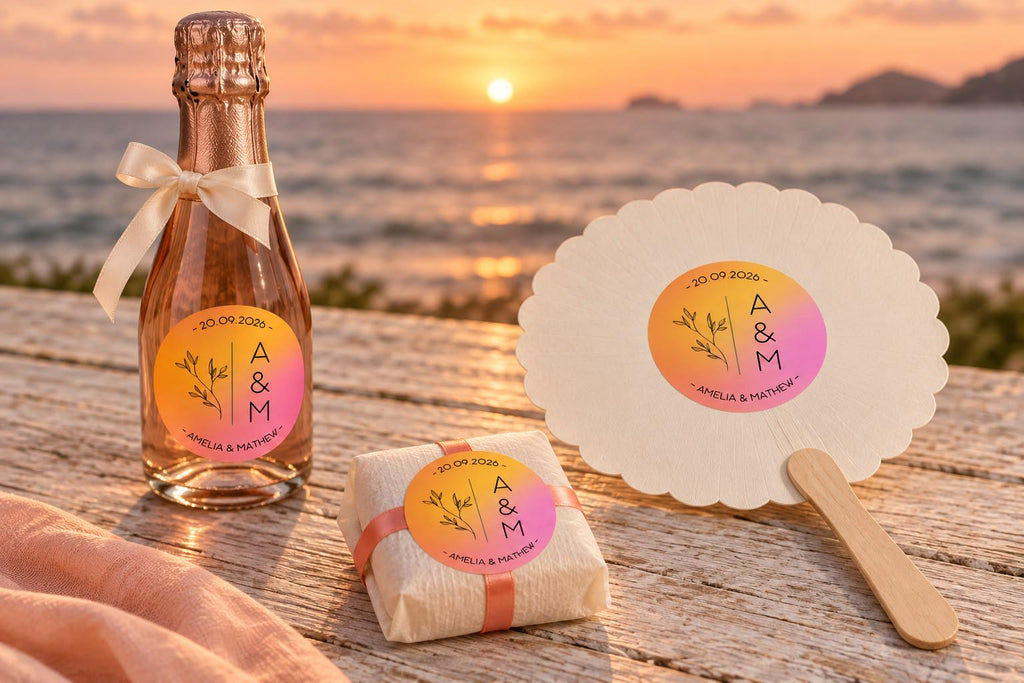 Personalized Wedding Stickers, Custom Wedding Favor Labels, Round Wedding Stickers, Initials & Date Favor Seals, 2 3 4 5 Inch