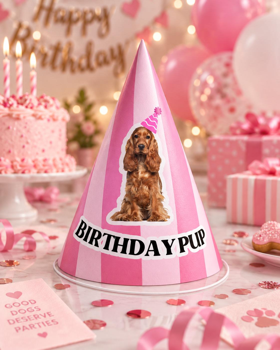 Custom Dog Birthday Party Hats, Personalized Barkday Hat with Pet Photo, Puppy Birthday Party Hat, Dog Theme Birthday Decor