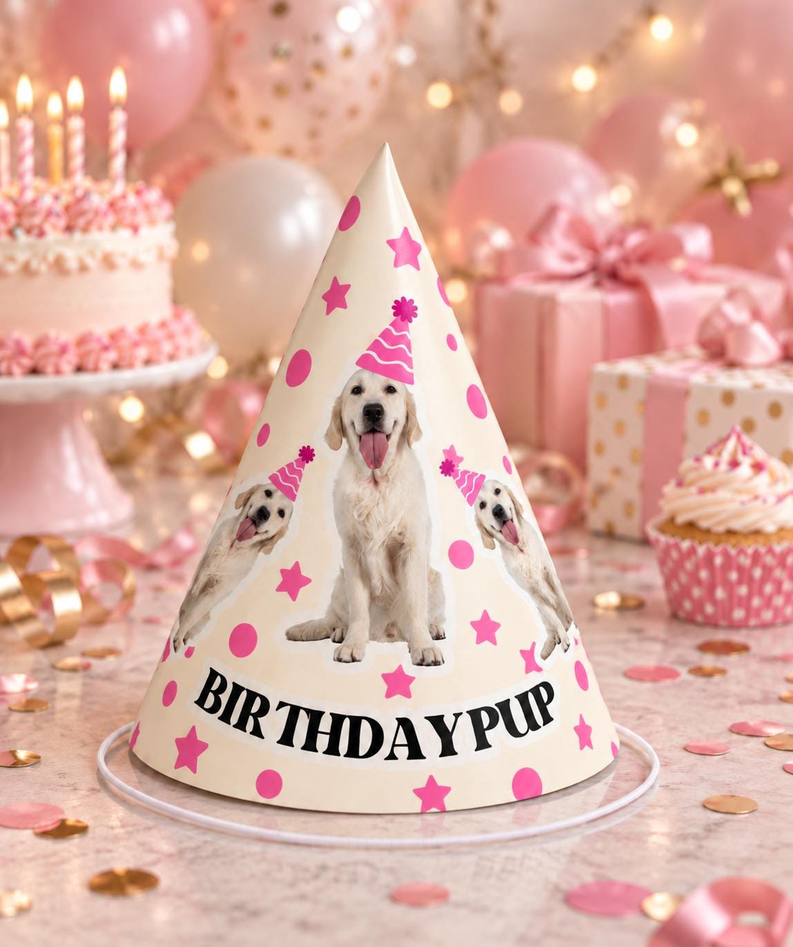 Custom Dog Birthday Party Hats, Personalized Barkday Hat with Pet Photo, Puppy Birthday Party Hat, Dog Theme Birthday Decor
