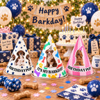 Custom Dog Birthday Party Hats, Personalized Barkday Hat with Pet Photo, Puppy Birthday Party Hat, Dog Theme Birthday Decor