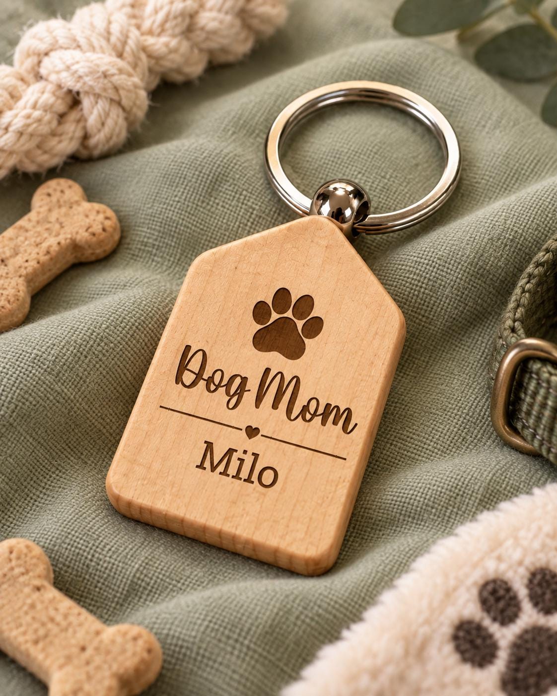 Personalized Wooden Keychain, Custom Laser Engraved Keychain, Wood House Keychain, Custom Logo Keychain, Personalized Gift, Bulk Keychains