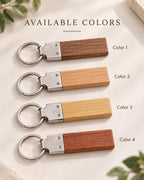 Personalized Wooden Keychain, Custom Laser Engraved Keychain, Wood Key Ring, Custom Logo Keychain, Dad Gift, Couple Gift, Housewarming Gift