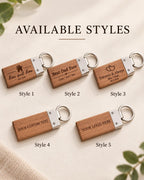 Personalized Wooden Keychain, Custom Laser Engraved Keychain, Wood Key Ring, Custom Logo Keychain, Dad Gift, Couple Gift, Housewarming Gift