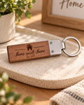 Personalized Wooden Keychain, Custom Laser Engraved Keychain, Wood Key Ring, Custom Logo Keychain, Dad Gift, Couple Gift, Housewarming Gift