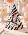 Personalized Photo Birthday Party Hat, Custom Face Cone Hat, Kids Birthday Hat, Photo Party Hat, Custom Birthday Decor