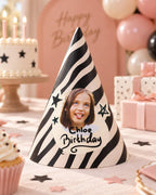Personalized Photo Birthday Party Hat, Custom Face Cone Hat, Kids Birthday Hat, Photo Party Hat, Custom Birthday Decor
