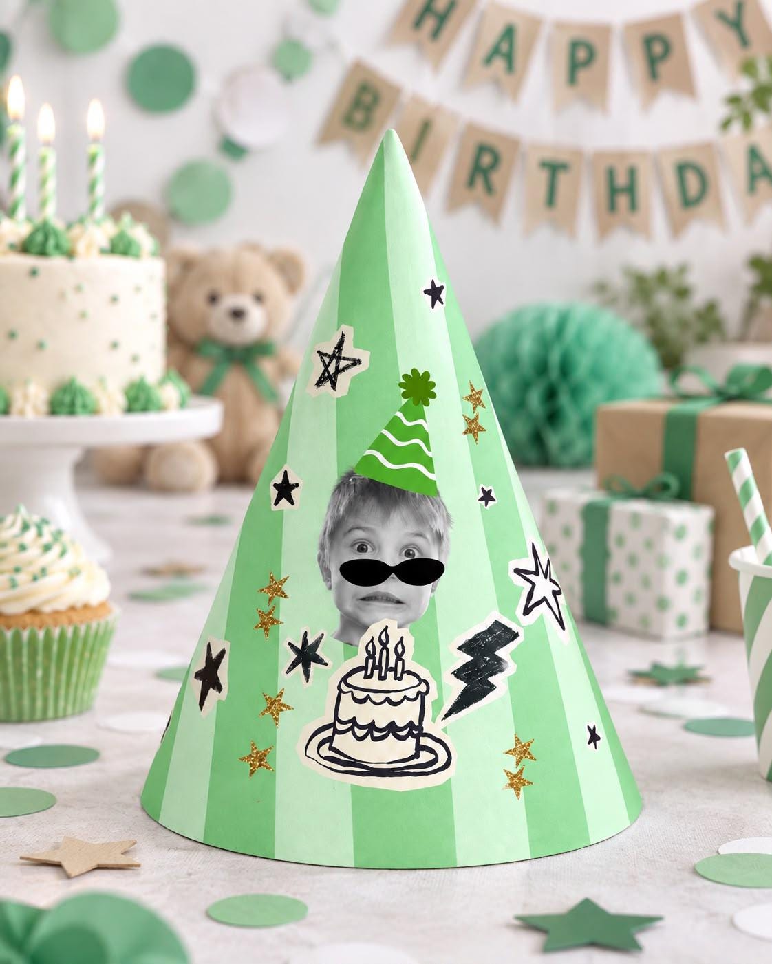 Personalized Photo Birthday Party Hat, Custom Face Cone Hat, Funny Birthday Hat, Custom Photo Party Favor, Birthday Party Decor