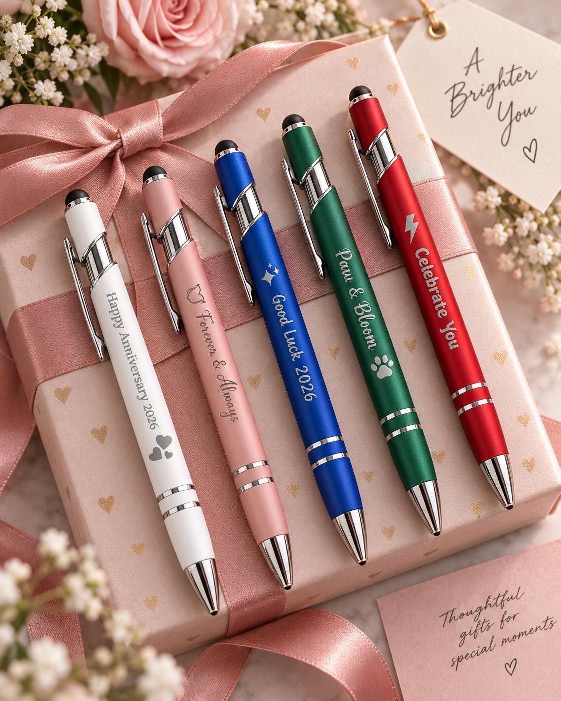 Personalized Laser Engraved Pens, Custom Gift Pens, Birthday Anniversary Gift, Personalized Stylus Pen, Custom Name Pens, Bulk Gifts