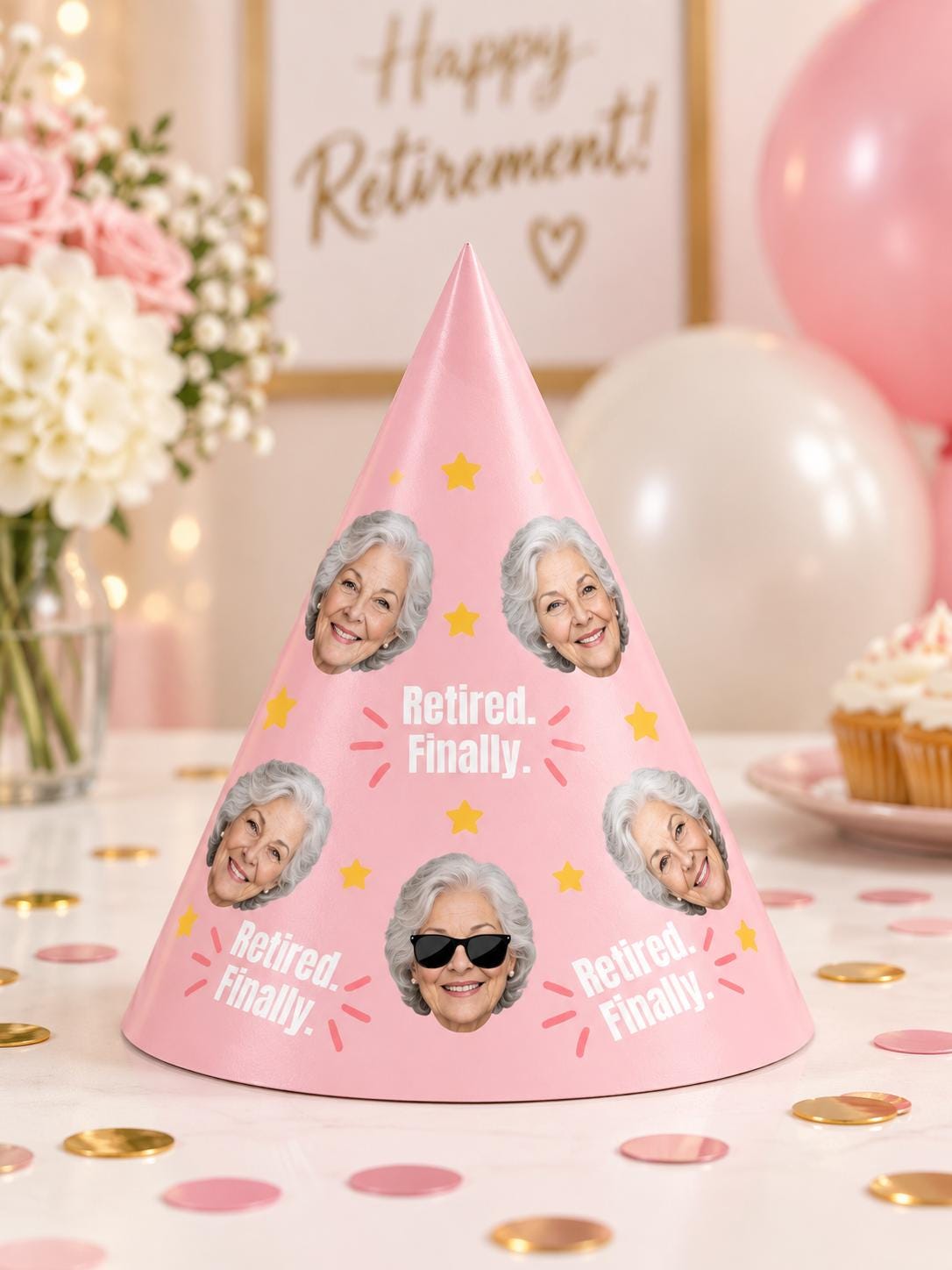 Personalized Photo Birthday Party Hats, Custom Face Party Hat, Age and Name Birthday Hat, Kids & Adult Party Hats, Custom Birthday Decor