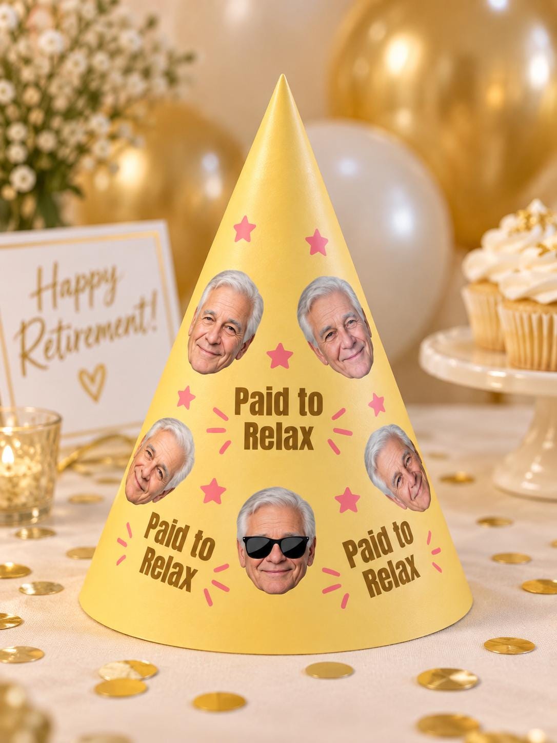 Personalized Photo Birthday Party Hats, Custom Face Party Hat, Age and Name Birthday Hat, Kids & Adult Party Hats, Custom Birthday Decor