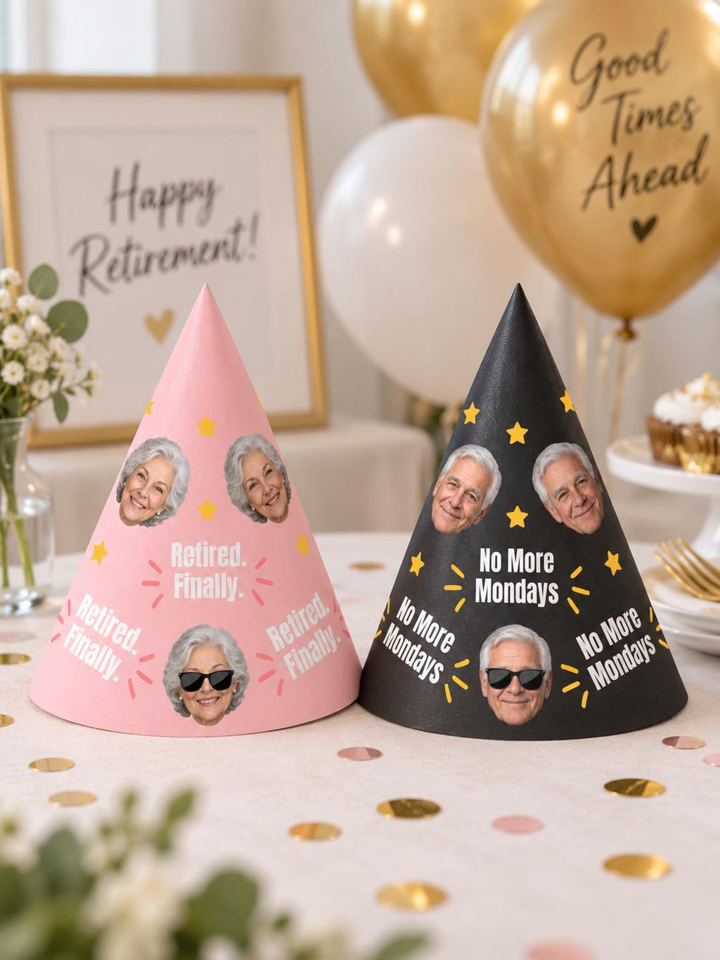 Personalized Photo Birthday Party Hats, Custom Face Party Hat, Age and Name Birthday Hat, Kids & Adult Party Hats, Custom Birthday Decor
