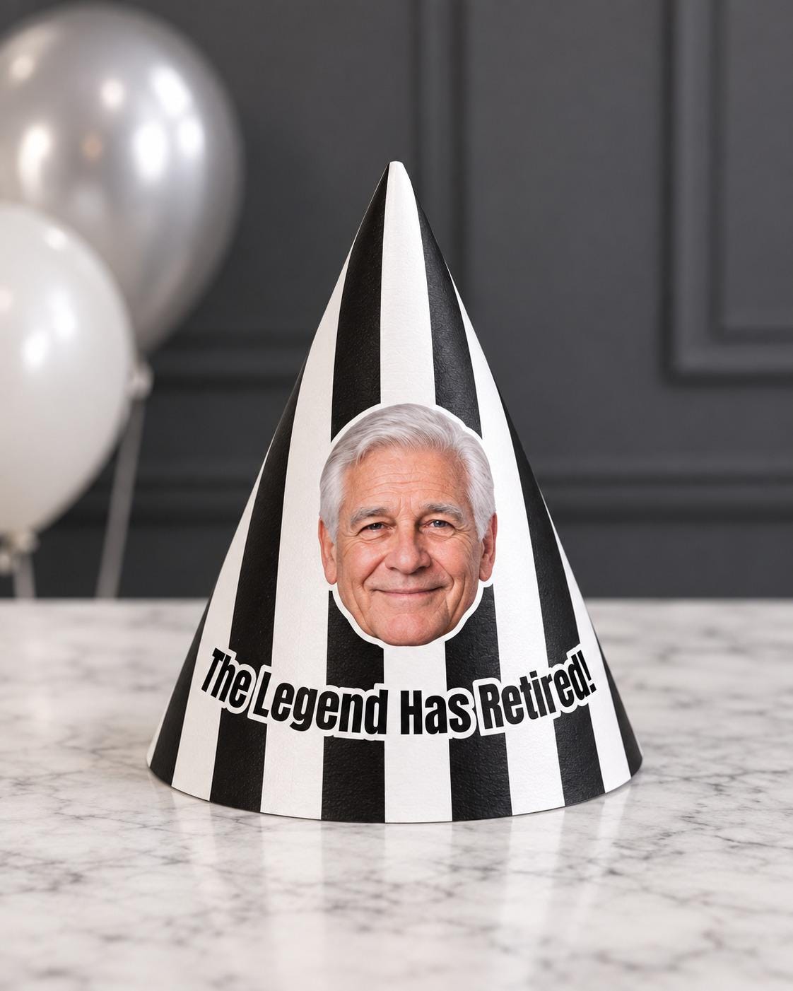 Custom Retirement Party Hat with Photo, Personalized Retiree Face Hat, Funny Retirement Cone Hat, Retirement Party Decor
