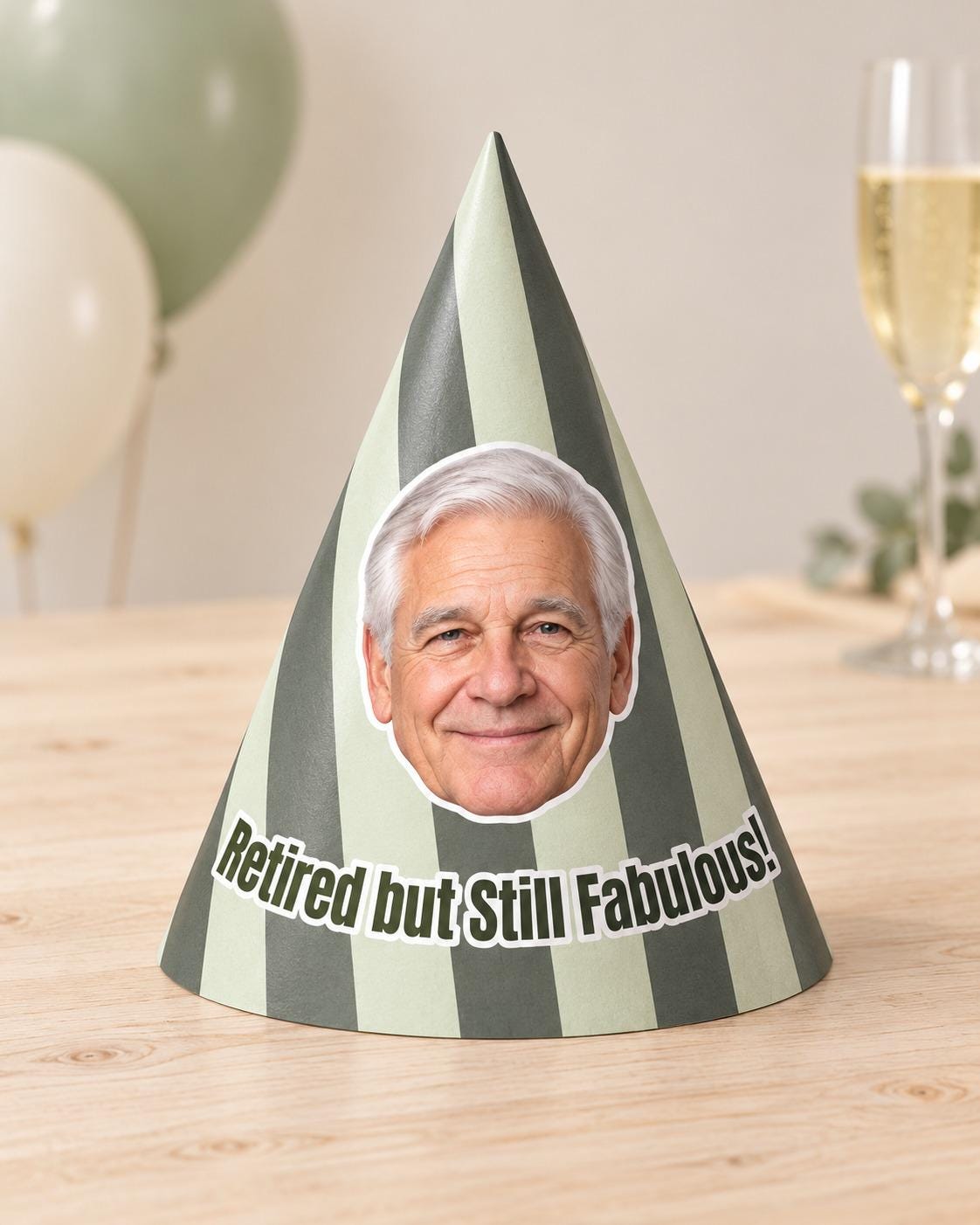 Custom Retirement Party Hat with Photo, Personalized Retiree Face Hat, Funny Retirement Cone Hat, Retirement Party Decor