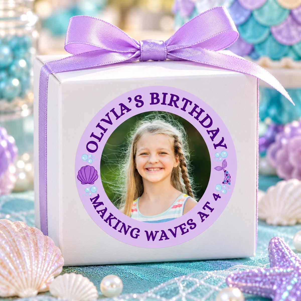 Personalized Birthday Stickers, Custom Photo Stickers with Name and Age, Birthday Cup Stickers, Kids Party Favor Labels